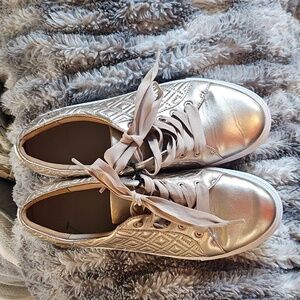 Tory Burch Gold Quilted Sneakers